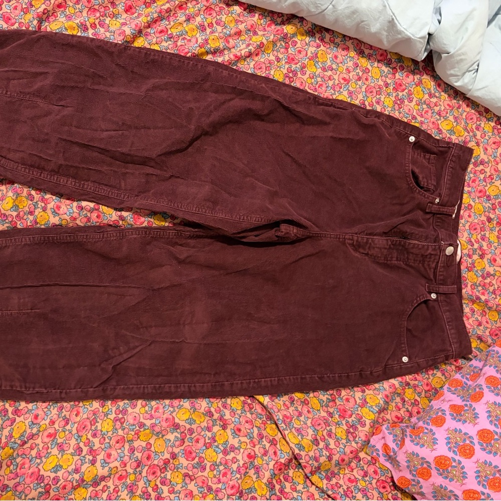 Thresholds (target brand) High-Waist Maroon Corduroy Barrel leg Pants